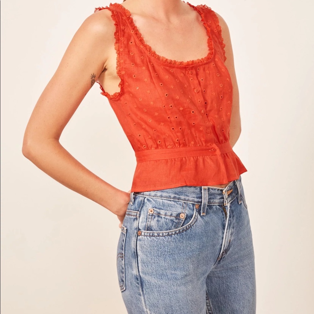 Reformation RED Luisa Top Size Small